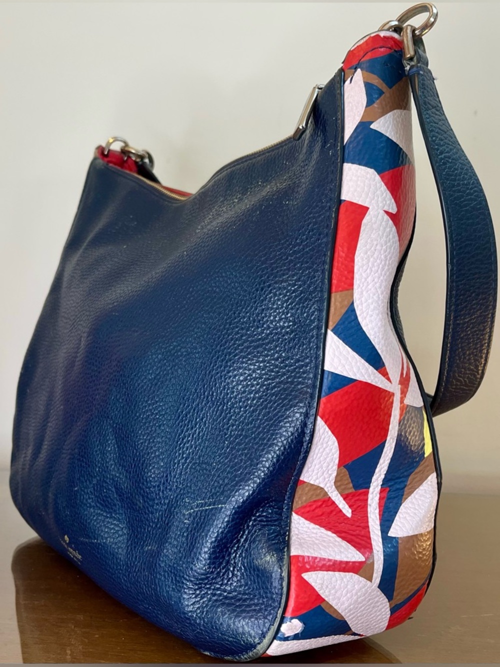 Kate Spade NY Kailee Tropical Toss Medium Bag Dark Blue, Handbag-Purse-Shoulder - Picture 2 of 16